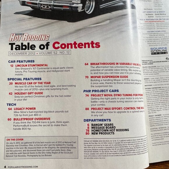 Popular Hot Rodding Magazine December 2012 Vol 52 No 12 u Muscle Car of the Year - Picture 4 of 7